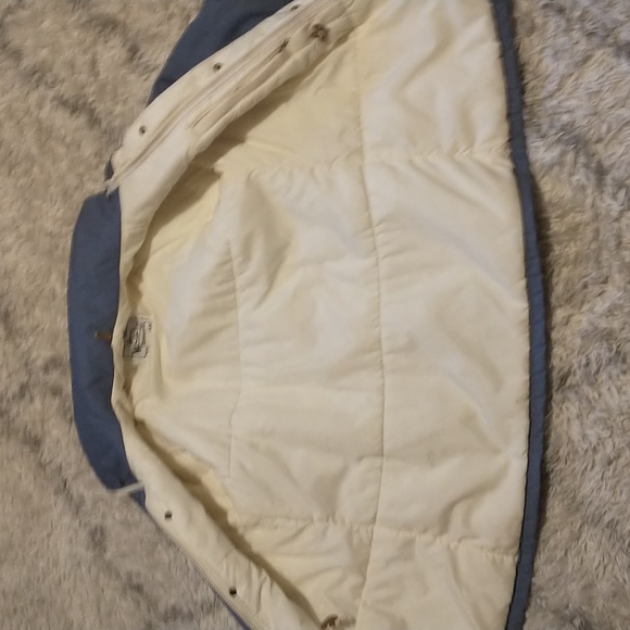 Woolrich woman's size L heavy quilted lined winter parka coat in periwinkle blue - Picture 6 of 16